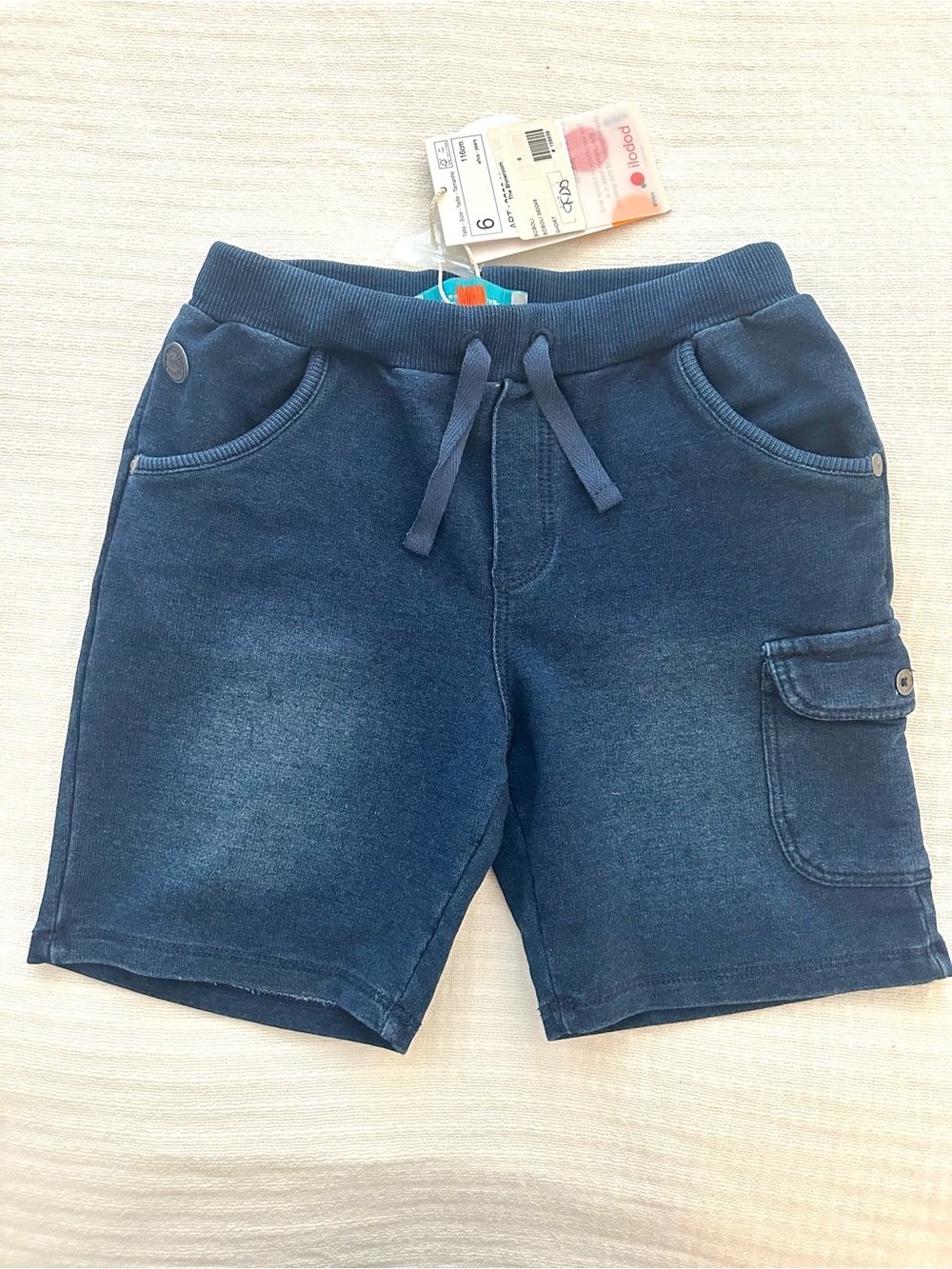 Kids Boboli Blue stretch knit Cargo Shorts - New With Tags.